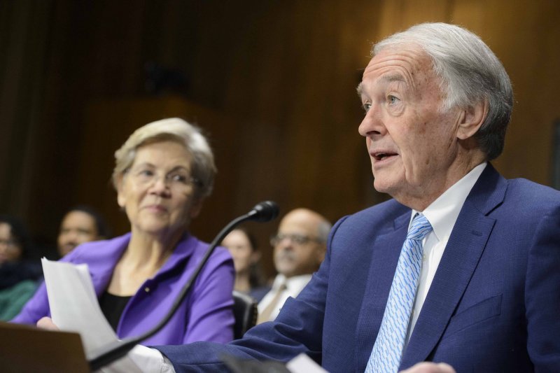 Sen. Ed Markey, D-Mass., and Sen. Elizabeth Warren, D-Mass., were two of 15 senators that sent a letter Friday to the CEO of Southwest Airlines demanding answers to what caused its “holiday meltdown" in December, which included thousands of canceled flights. File Photo by Bonnie Cash/UPI