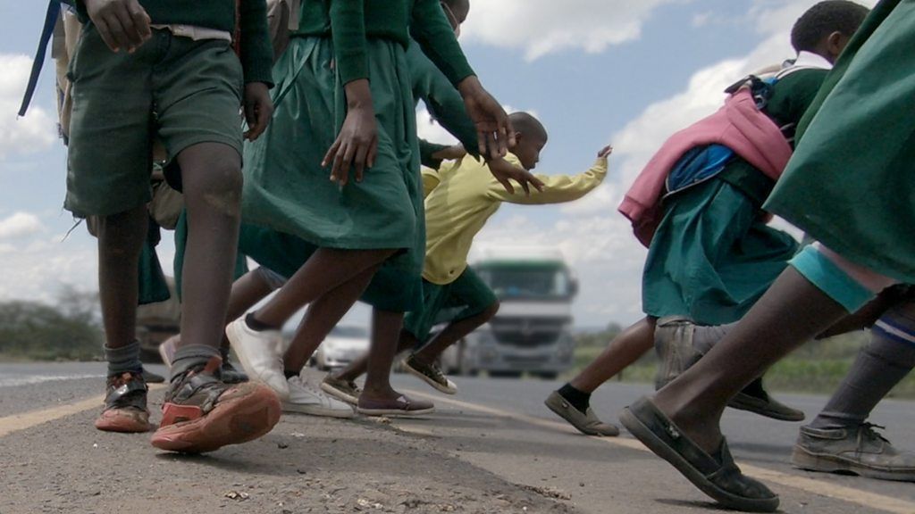 People crossing the road