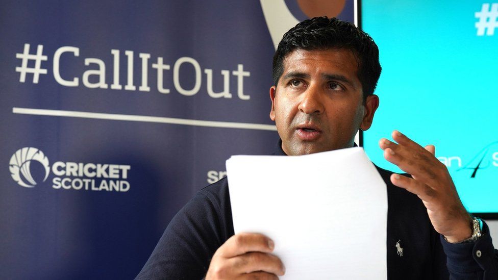 Majid Haq during a press conference in July following publication of the independent review