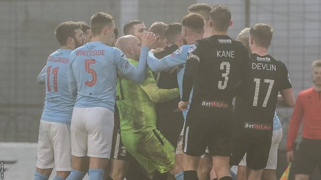 Ballymena United beat Glentoran in a feisty game at the Showgrounds