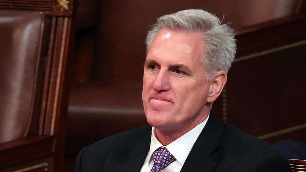 Kevin McCarthy reacts during Wednesday's votes