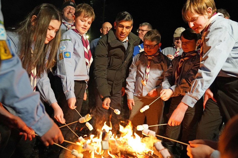 Rishi Sunak with sea scouts