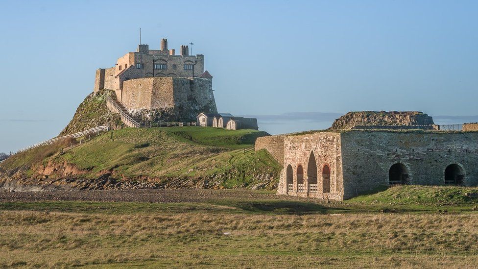 Lindisfarne Castle and Limekiln seen from Castle Point