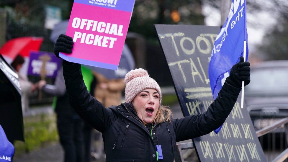 Teachers on strike in Scotland