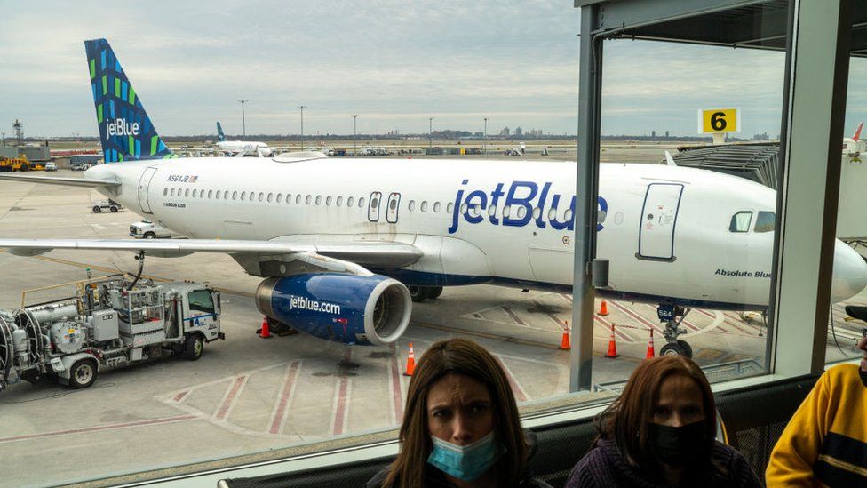 JetBlue airplane at gate