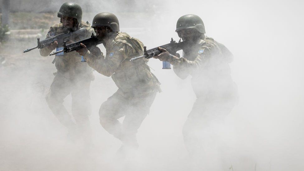 Somali soldiers training