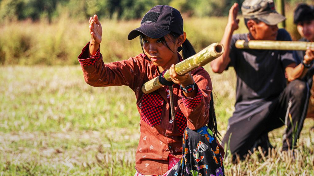 Members of the People's Defence Force (PDF) training in the forests of the Kayin State