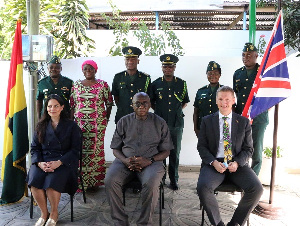Rt Hon Priti Patel (left) and Min of Interior, Ambrose Dery (middle)