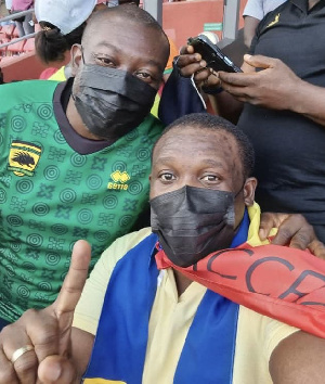 Oppong Nkrumah and Sam George at the stadium