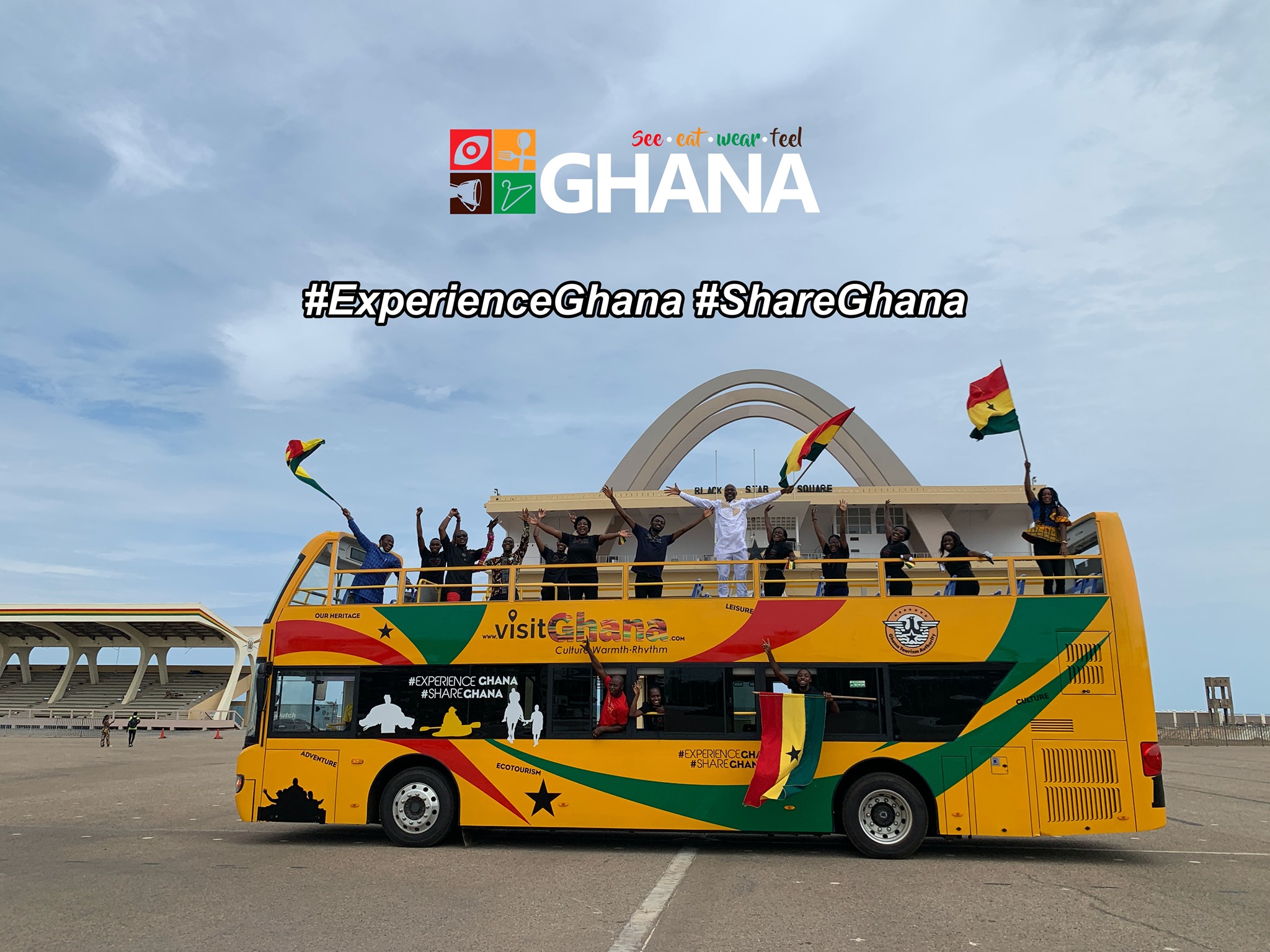 Ghana Tourism Authority outdoors 'Aunty Deede' buses