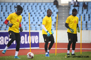 Black Stars goalkeepers Razak Abalora, Ibrahim Danlad and Richard Atizigi