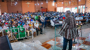 Vice president, Dr. Mahamudu Bawumia addressing congregants