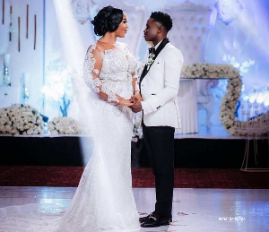 Footballer Evans Mensah and wife, Justina Amoabeng