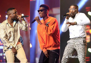 Left - Right: Sarkodie, Kofi Kinaata, Kurl Songz