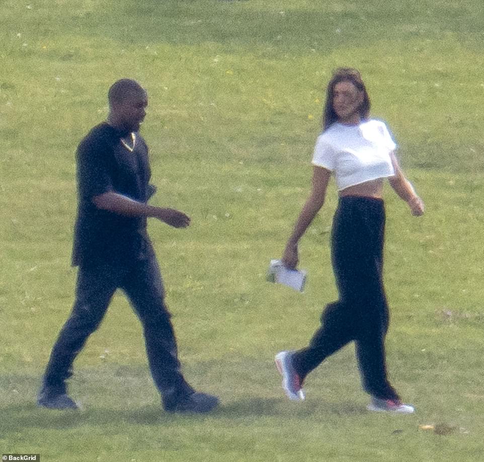 In sync: The two stars appeared to be getting along famously while out on their stroll together