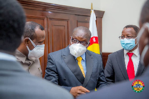 Alban Bagbin interacts with the Kenyan delegation after the meeting