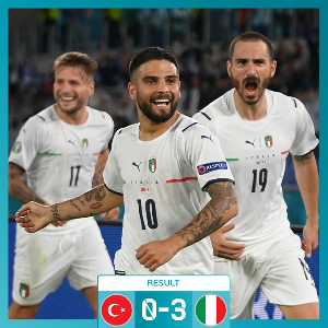 Italy defeated Turkey 3-0