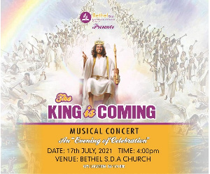 The King is Coming concert will be held at the church auditorium in Osu