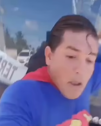 Comedian dressed as superman is hit by bus while pretending to stop it during viral stunt for his followers (video)