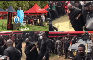 The president was among the crowds that gathered at Sir John's funeral