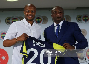 Andre Ayew with his father Abedi Ayew Pele