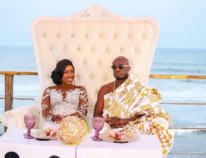 Eugene Osafo-Nkansah with his wife during their wedding