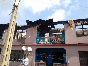 A two-storey building at Asafo YF in Kumasi was gutted by fire