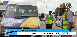 The Compliance Unit of the DVLA team on the Spintex Road, checking vehicles compliance