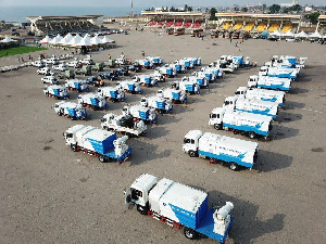 The consignment comprises of 101 waste management trucks and 25 disinfection trucks