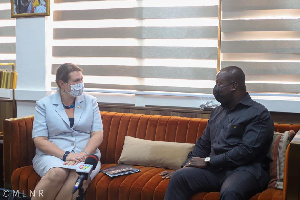 Samuel Abu Jinapor in an interaction with Kati Csaba