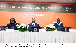 Some officials of Fidelity Bank Ghana at the AGM