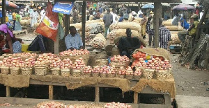 Onion traders were recently relocated to Adjen Kotoku from Agbogbloshie market in Accra