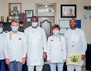 NPC-Ghana members with Mustapha Ussif, and sponsors Amanda Zhang Suzhen and Yao Antai