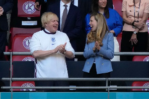 Prime Minister Boris Johnson and his wife, Carrie Johnson, were in attendance at Wembley