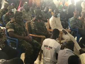 Major-Gen Oppong Peprah, the Chief of Army Staff (CDS) and his team at the Wa Naa’s Palace