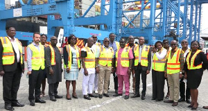 The joint delegation in a group photo at the premises of Tema Habour