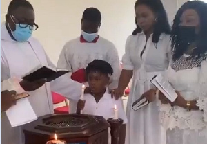 Michy took his son to church on his birthday, June 11, 2021