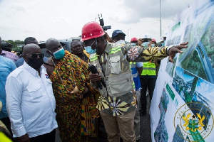 President Akufo-Addo inspects work at a site