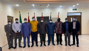 Minister for Defence, Dominic Nitiwul with security experts after the meeting