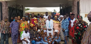 Nii Ayitey Anumle Oyanka with other members of the council, and some other traditional heads