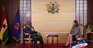 President Nana Akufo-Addo with the French Ambassador Anne Sophie Ave