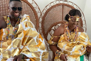 Elizabeth Ntim with her newly-wedded husband, Eric Adjei