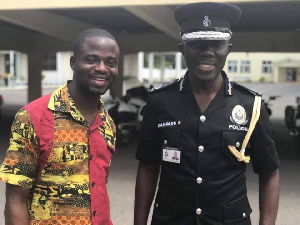 Manasseh Azure Awuni with the acting IGP Dampare