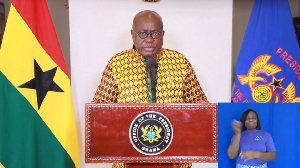 President Akufo-Addo whiles delivering his 18th address