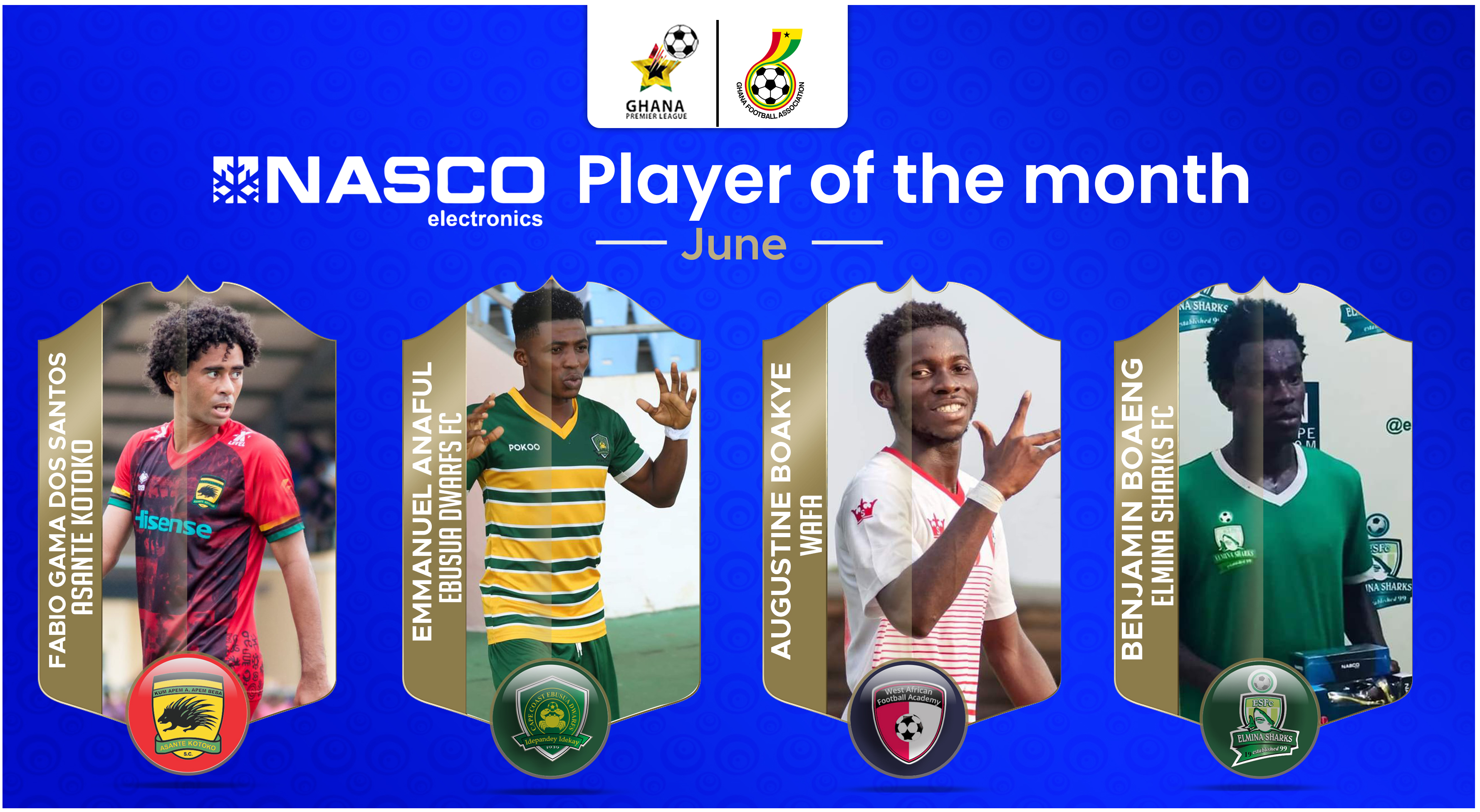 Boakye, Gama, Anaful and Boateng earn NASCO player of the month nomination