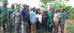 Benito Owusu-Bio with some of the beneficiaries