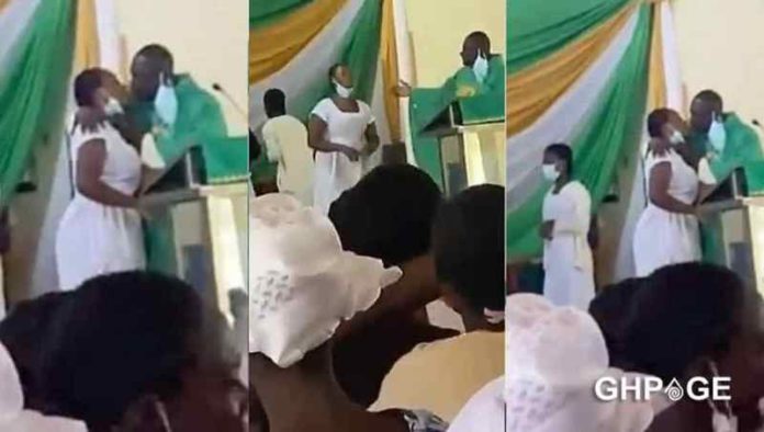 Reverend Father recorded kissing female students