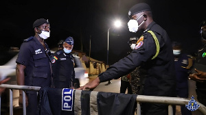 COP George Akuffo Dampare joined some patrol teams at dawn on Friday