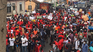 A photograph taken during the demonstration