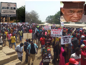 A demonstration in Talensi against powerful figures over human rights abuses and violations